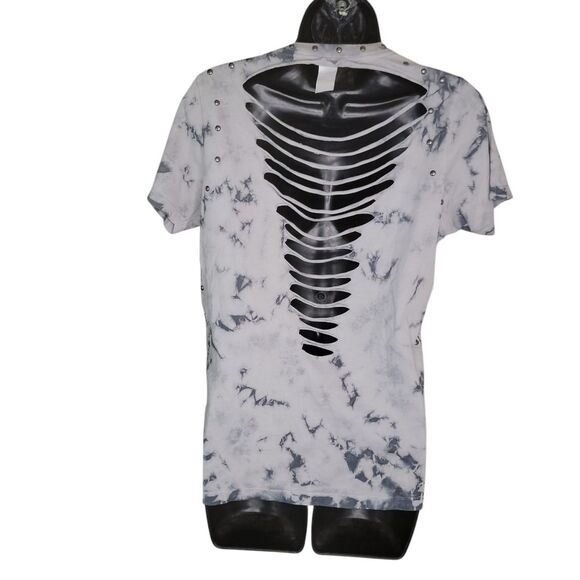 Affliction Women's Slashed Back Short Sleeve t-shirt Size Large - Picture 2 of 5